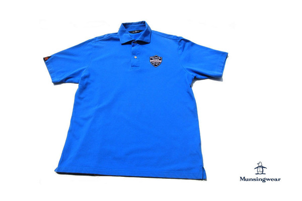 送料無料★【中古】マンシングウェア|Munsingwear|ワッペン付き半袖ポロシャツ|メンズゴルフウェア|LL