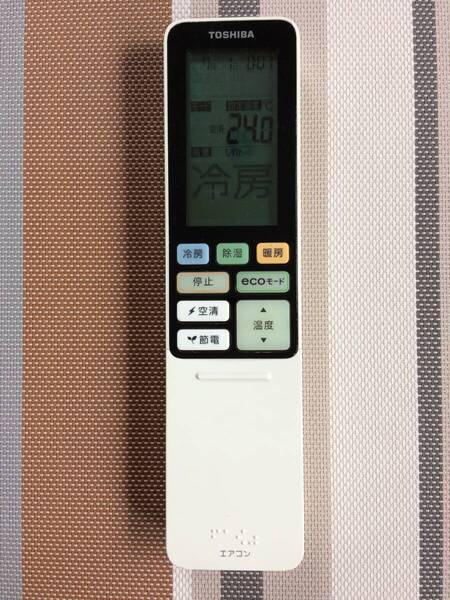 ディスプレイ傷あり★送料無料★TOSHIBA★東芝★純正★エアコン用リモコン★WH-RA02BJ★中古★動作品★返金保証あり★