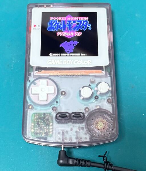 ゲームボーイカラー バックライト IPS液晶 換装品 USBケーブル付 クリアパープル