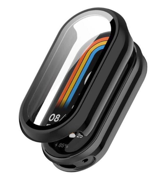 Xiaomi Smart Band 9 カバー ガラス フィルム ケース 交換 保護 液晶画面保護 ブラック 保護カバー シャオミ バンド9 Mi band9 ハード