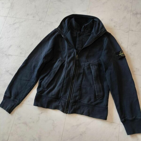 ストーンアイランド デュアルプラケット ジップスウェット ネイビー S 15AW メンズ STONE ISLAND レイヤード風 C.P. COMPANY archive