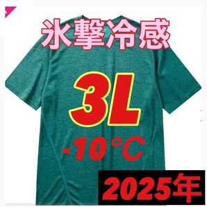 【3L グリーン 半袖 Tシャツ】ワークマン 氷撃冷感 (R)-10℃ 新品 ワークマン女子 ワークアウト ランニング ジム