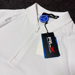 Mサイズ 定価22,000円 ラルフローレン RLX ゴルフ ハーフジップ 半袖 シャツ 新品 送料無料 真夏対応 吸水速乾 薄手 ホワイト 白 US:S