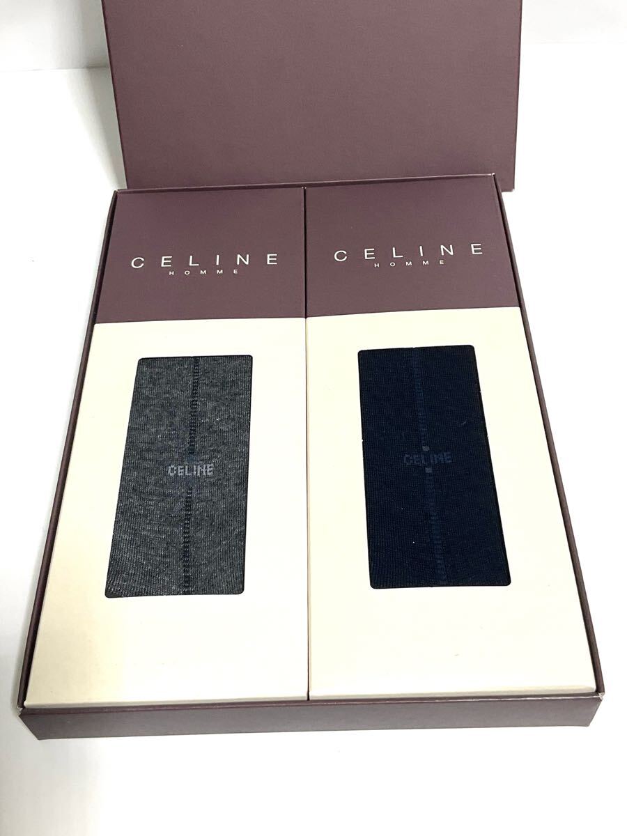 セリーヌ　靴下　サイズ25 10本セット　新品 CELINE セリーヌ 靴下6足セット 未使用品 25 ブラック/グレー