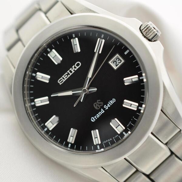 SEIKO グランドセイコー 8J56-8020 ブラック文字盤 デイト クォーツ メンズ 7D0173