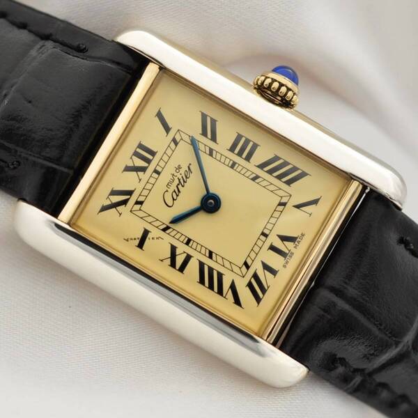 Cartier カルティエ ヴェルメイユ マストタンクMM アイボリー文字盤 クォーツ 2415 120455PL