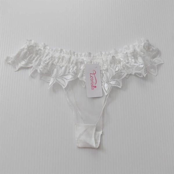Tバックショーツ 白 シースルー セクシー 花柄 ヌード ショーツ レース