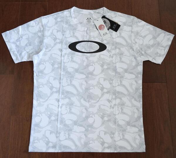 オークリー OAKLEY 半袖Tシャツ スポーツウェア メンズ Lサイズ ホワイトプリント【新品未使用】