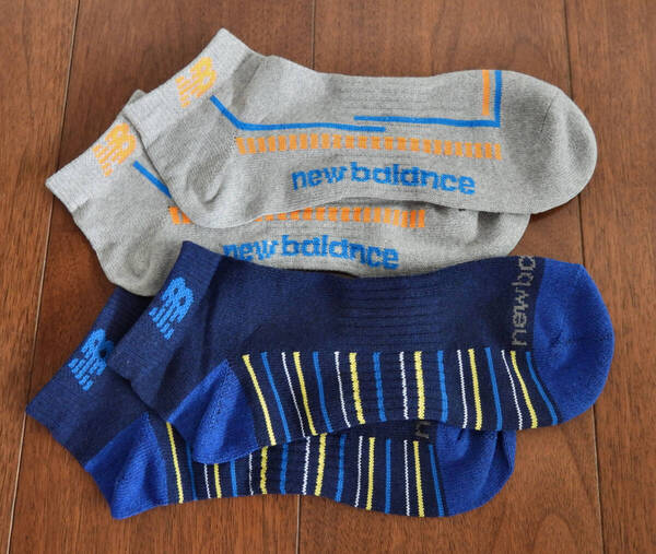 ニューバランス New Balance ショートソックス メンズ 25-27cm 2足セット ブルー/グレー【新品未使用】