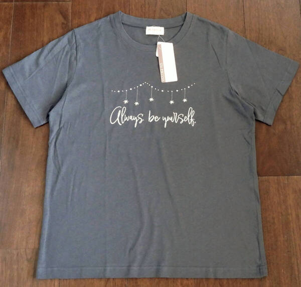 半袖プリントTシャツ レディース Lサイズ グレー【新品未使用】