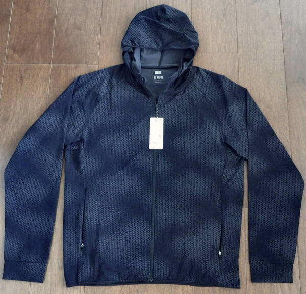 ユニクロ UNIQLO ドライEX UVカットフルジップパーカ/ガラ メンズ Lサイズ ブラック【新品未使用】