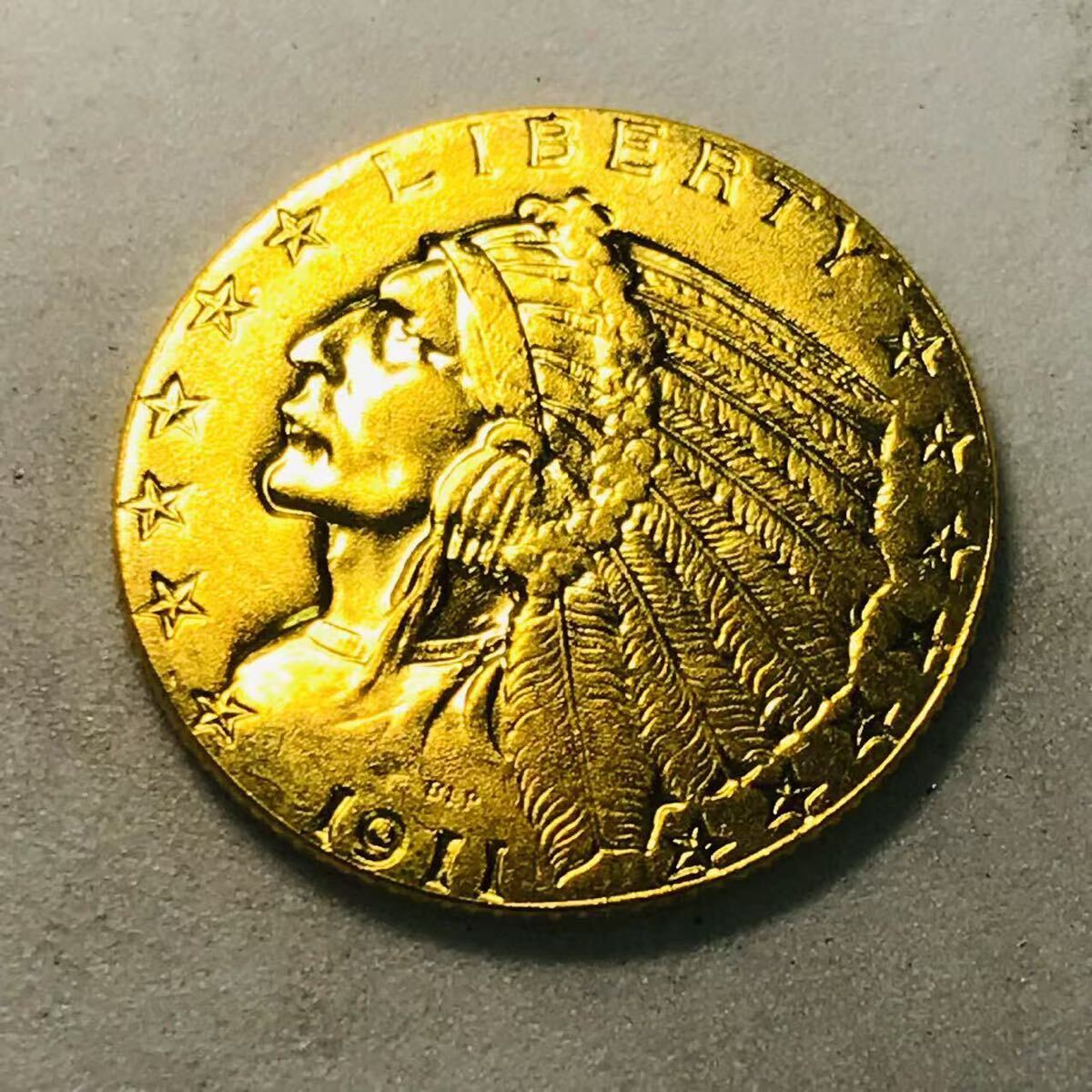 お値引き　インディアンコイン1911年 アメリカ United States of America インディアンヘッド $2 1/2