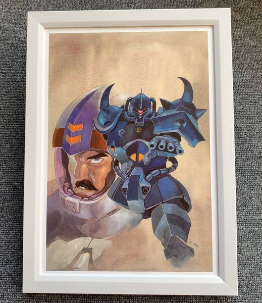 ■ 安彦良和 『機動戦士 ガンダム』<24> A4サイズ 額入り 貴重イラスト 印刷物 ポスター風デザイン 額装品 アートフレーム インテリア
