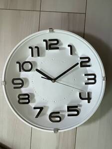 無印良品 掛け時計   アナログ時計大 ブナ材 ダークブラウン MJ-ACLB2 44275733 φ264×奥行45mm (同梱  −300円)