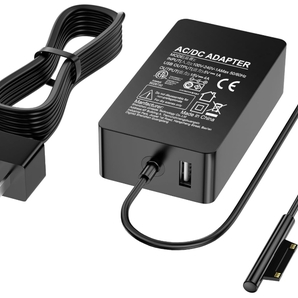 Surface 電源アダプター 互換用 マイクロソフト 65W 45W対応 Surface Pro 9/8/7/6/5/4 USBポート付き 新品 送料込み