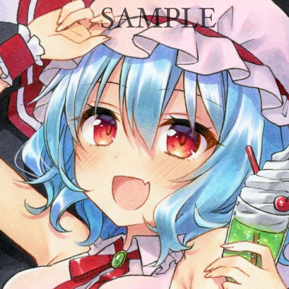 新品未開封　直筆　手描きオリジナルイラスト 色紙　レミリア　スカーレット Yahoo!オークション - 手描きイラスト 東方project レミリア