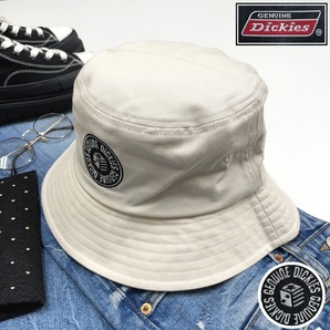 Dickies ベージュ系 バケットハット ワッペン スポーツ ゴルフ バイクミリタリートラックキャンプ アウトドアオートバイ 帽子 ディッキーズ