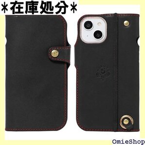 HUKURO iPhone16e/14 兼用 手帳型 ップホール 持ちやすい 右手持ち ブラック 赤糸 フクロ 580