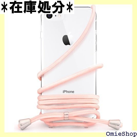 MINTY iPhoneSE 第3世代 第2世代 ケー 種対応 ショルダー ストラップ クリア シャンパンローズ 724