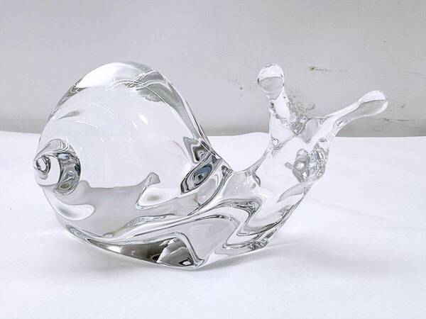 レア 未使用保管 美品 Baccarat バカラ カタツムリ フィギュリン 置物 クリスタル 縁起物