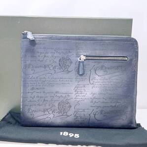 美品 Berluti ベルルッティ オーグランジュール スクリットレザー ポートフォリオ クラッチバッグ 書類ケース