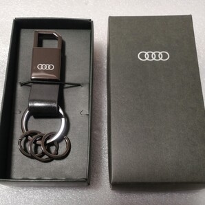 箱付き新品未使用品 アウディ Audi 純正 キーホルダー レザー ブラック 黒