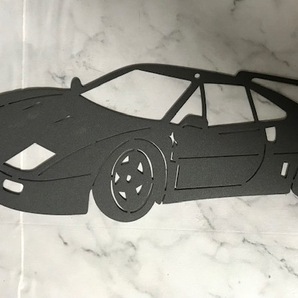 誰も持ってない? 送料無料!お部屋に・玄関・ガレージに!フェラーリ F40シルエット アート金属パネル