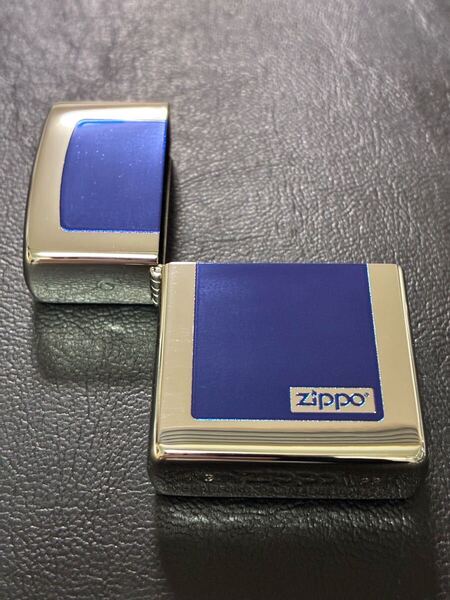 zippo ブルー 前面加工 外側ケース アウター 希少モデル 2022年製