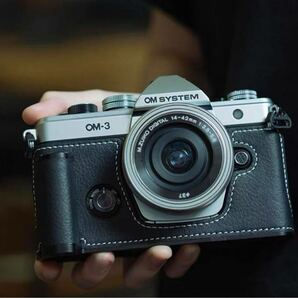 新品 本革 OM SYSTEM(オーエムシステム) OM-3用 カメラケース ブラック