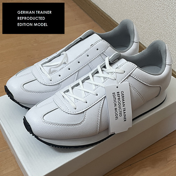 送料無料 新品 GERMAN TRAINER REPRODUCTED EDITION MODEL ジャーマントレーナー ホワイト 41 スニーカー トレーニングシューズ ミリタリー