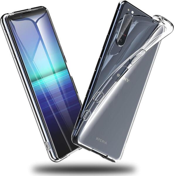 SONY Xperia 5 II 用 ケース クリア 薄型 TPU SO-52A SOG02 耐衝撃 透明ケース QI充電対応 指紋防止 ストラップホール付き