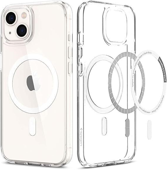 Spigen iPhone 13 ケース MagSafe対応 耐衝撃 マグネット搭載 2重構造 米軍MIL規格取得 ワイヤレス充電対応 ACS03528 (ホワイト)