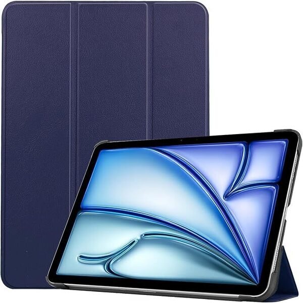 For iPad Air 13インチ M3 (2025) / iPad Air 13インチ M2 (2024) ケース アイパッド エアー 13 カバー 軽量 薄型 PU レザー (ブルー)