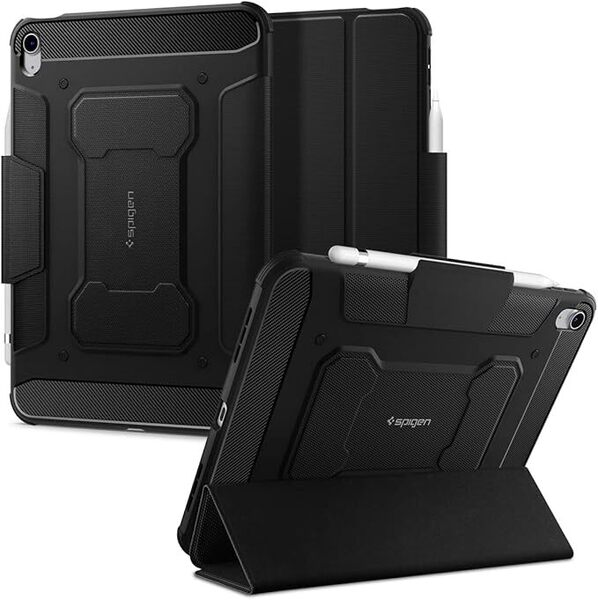 Spigen iPad 第11世代 ケース A16 (2025年/11インチ) iPad 第10世代 ケース (2022年/10.9インチ) 衝撃吸収 耐衝撃 Apple Pencil (ブラック)