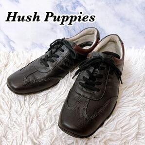 送料無料 Hush Puppies ハッシュパピー 大塚製靴 レザー メンズ スニーカー 26cm ブラック ブラウン