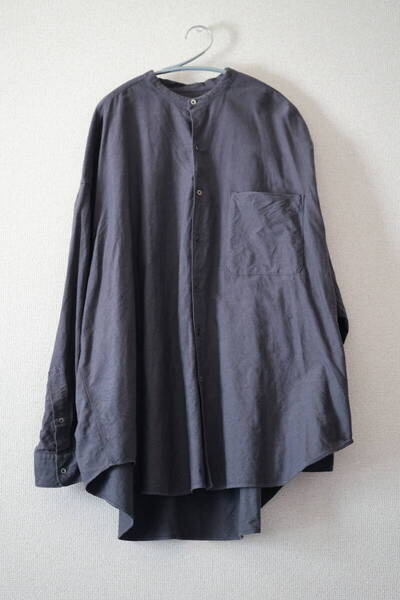 graphpaper Oxford Oversized Band Collar Shirt gray