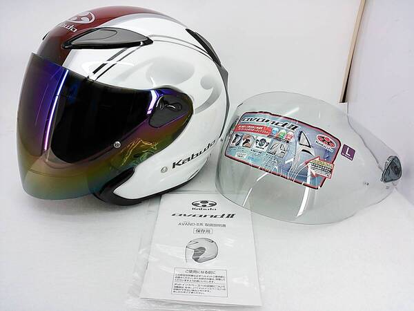 【送料無料】使用極わずか 程度上 OGK KABUTO カブト AVAND2 アヴァンド2 CITTA チッタ Lサイズ ミラーシールド付き ジェットヘルメット