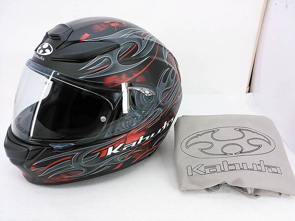 【送料無料】使用極わずか 美品 OGK KABUTO カブト SHUMA シューマ FLAME フレイム Lサイズ フルフェイスヘルメット