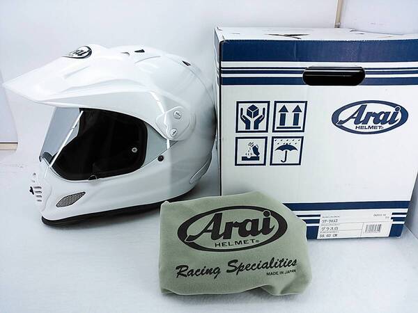 【送料無料】2020年製 Arai アライ TOUR-CROSS 3 ツアークロス3 グラスホワイト Lサイズ 元箱付き ヘルメット