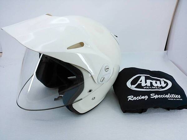 【送料無料】希少モデル Arai アライ HYPER XG ハイパーXG ホワイト Lサイズ ジェットヘルメット