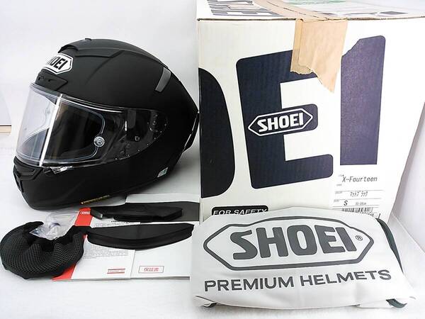 【送料無料】試着程度 美品 SHOEI ショウエイ X-Fourteen X-14 マットブラック Sサイズ 元箱付き フルフェイスヘルメット