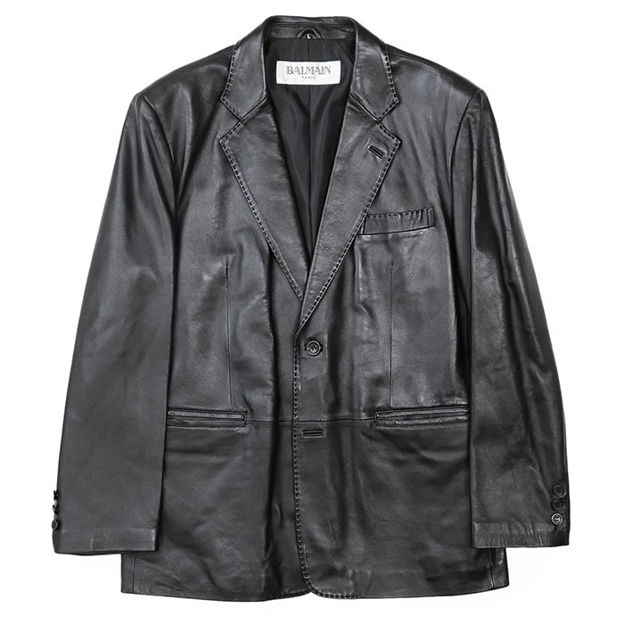 高級 BALMAIN バルマン ラムレザー ジャケット スタンドカラー ロゴ L 2025年最新】Yahoo!オークション -バルマン レザー ジャケットの
