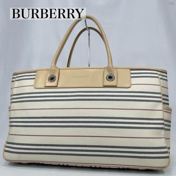 【極美品】BURBERRY バーバリー トートバッグ ビジネスバッグ キャンバス ノバチェック 手提げ ベージュ A4可 通勤 レディース メンズ