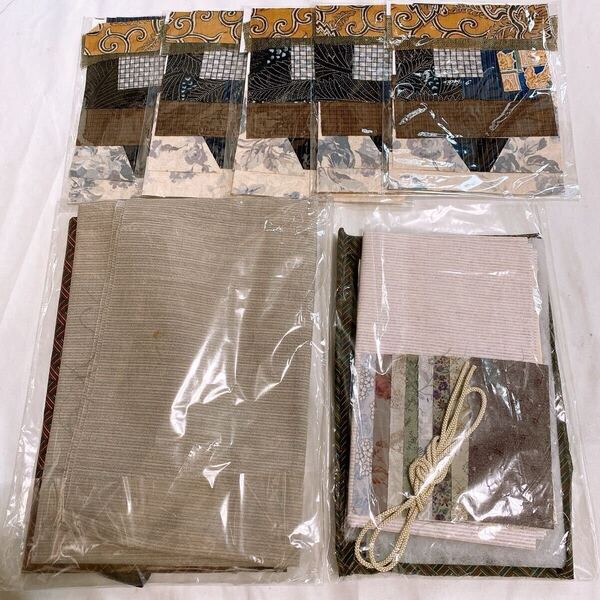 【説明書なし】ハンドメイド 手芸 パッチワーク 黒羽志寿子 巾着 トートバッグ 茅ぶきハウス作成キット 7点