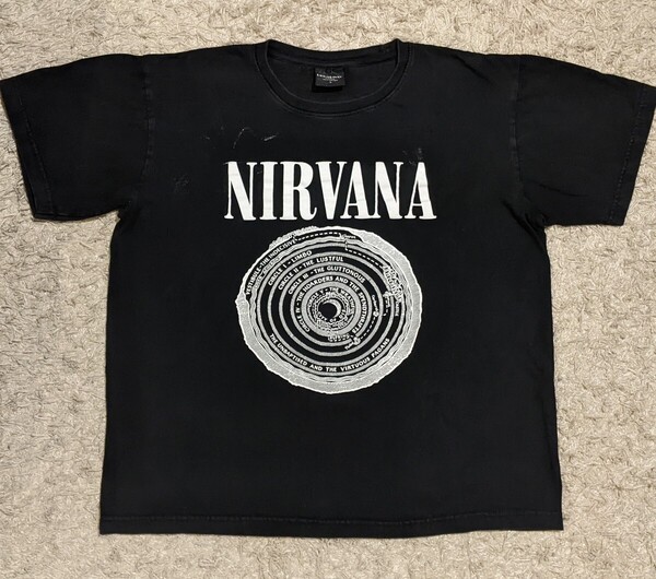 NIRVANA ニルヴァーナ■黒 半袖 Tシャツ■Lサイズ■古着バンドロックTシャツ メンズ レディース ユニセックス■送料無料