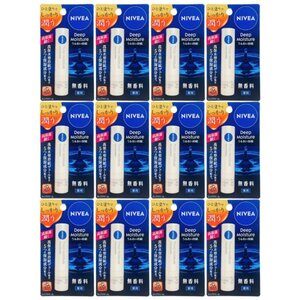 ニベア ディープモイスチャーリップ 無香料 2.2g 12個セット