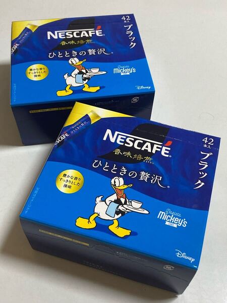 ネスカフェ 香味焙煎 ひとときの贅沢 ブラック スティックコーヒー 42本入×2箱分 計84本 バリスタ ミッキー