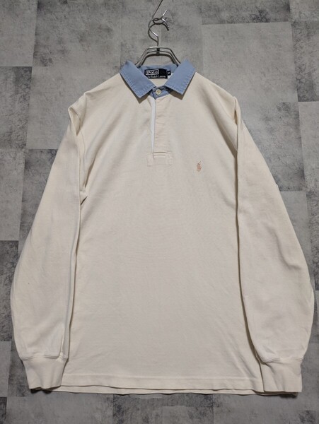 Polo Ralph Lauren ポロラルフローレン ラガーシャツ M 長袖ポロシャツ ラグビーシャツ RUGBY 無地 OSAGARI