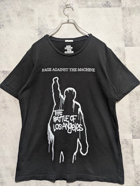GU レイジアゲインストザマシーン バンドTシャツ L ブラック 黒 RAGE AGAINST THE MACHINE コピーライト付き OSAGARI 半袖Tシャツ 古着