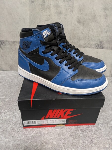 美品 ナイキ NIKE AIR JORDAN 1 RETRO HIGH OG 555088-404 エアジョーダン 1 レトロ ハイ OG ダークマリーナブルー 27cm OSAGARI 古着